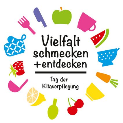 Logo der Tage der Kitaverpflegung mit dem Titel Vielfalt schmecken und entdecken
