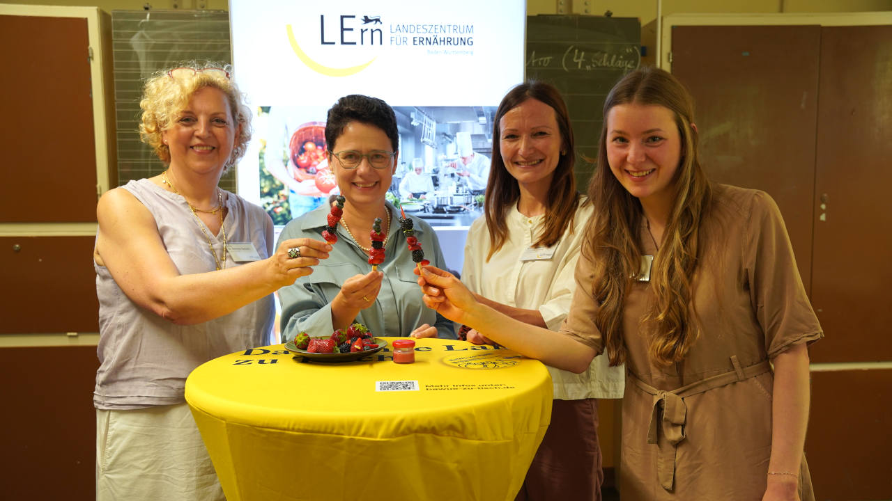Frau Dr. Gerlach (LErn BW), Marion Gentges MdL (MLR), Kathrin Anderlohr und Viola Beyrle (LErn BW)